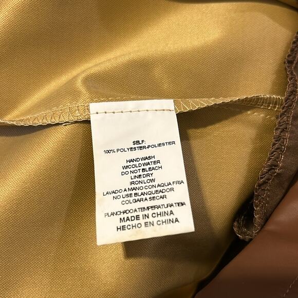 🆕 &merci Vegan Leather Mini Dress Caramel Brown Long Sleeves NWT Size M - Picture 12 of 12